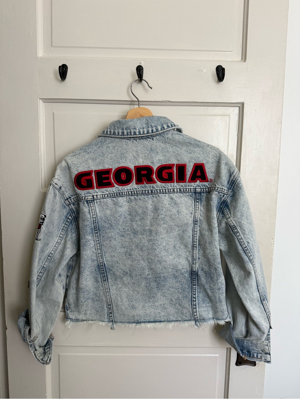Hype And Vice Georgia EmbroideredCropped Denim Jacket
